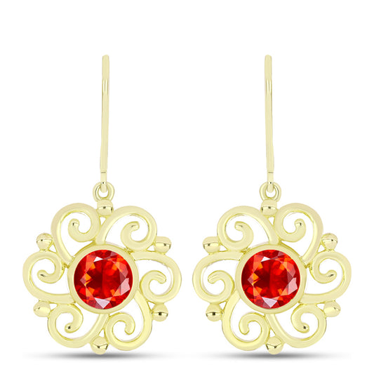 Cercei din Argint 925 Placat cu Aur ( 4.61 grame ) cu Opal de Foc Lega Dembi 1.11 Carate