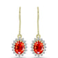 Cercei din Argint 925 Placat cu Aur ( 2.07 grame ) cu Opal de Foc Lega Dembi și Topaz Alb 1.36 Carate
