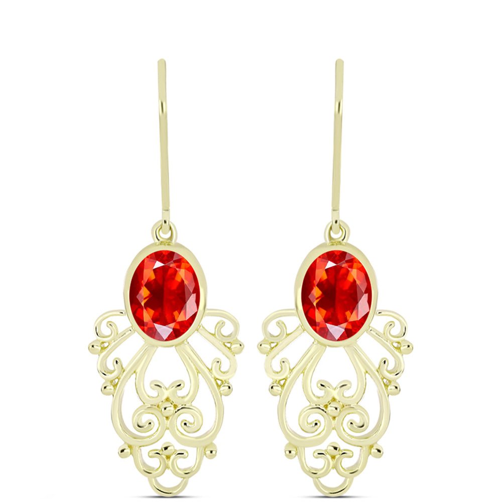 Cercei din Argint 925 Placat cu Aur ( 4.21 grame ) cu Opal de Foc Lega Dembi 1.62 Carate 1 