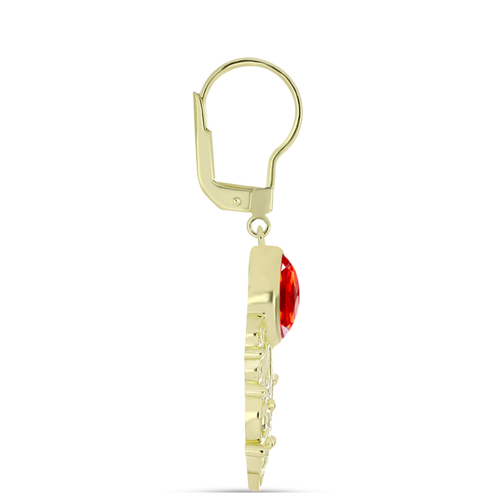 Cercei din Argint 925 Placat cu Aur ( 4.21 grame ) cu Opal de Foc Lega Dembi 1.62 Carate 2 