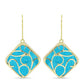 Cercei din Argint 925 Placat cu Aur ( 7.52 grame ) cu Jad albastru 15.91 Carate