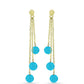 Cercei din Argint 925 Placat cu Aur ( 2.49 grame ) cu Jad albastru 9.48 Carate