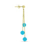 Cercei din Argint 925 Placat cu Aur ( 2.49 grame ) cu Jad albastru 9.48 Carate
