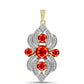 Pandantiv din Argint 925 Placat cu Aur ( 3.33 grame ) cu Opal de Foc Lega Dembi și Topaz Alb 1.5 Carate