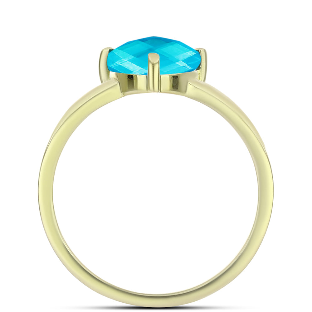 Inel din Argint 925 Placat cu Aur ( 1.8 grame ) cu Jad albastru 1.49 Carate 2 