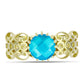 Inel din Argint 925 Placat cu Aur ( 4.28 grame ) cu Jad albastru 1.66 Carate
