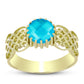 Inel din Argint 925 Placat cu Aur ( 4.28 grame ) cu Jad albastru 1.66 Carate