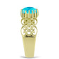 Inel din Argint 925 Placat cu Aur ( 4.28 grame ) cu Jad albastru 1.66 Carate