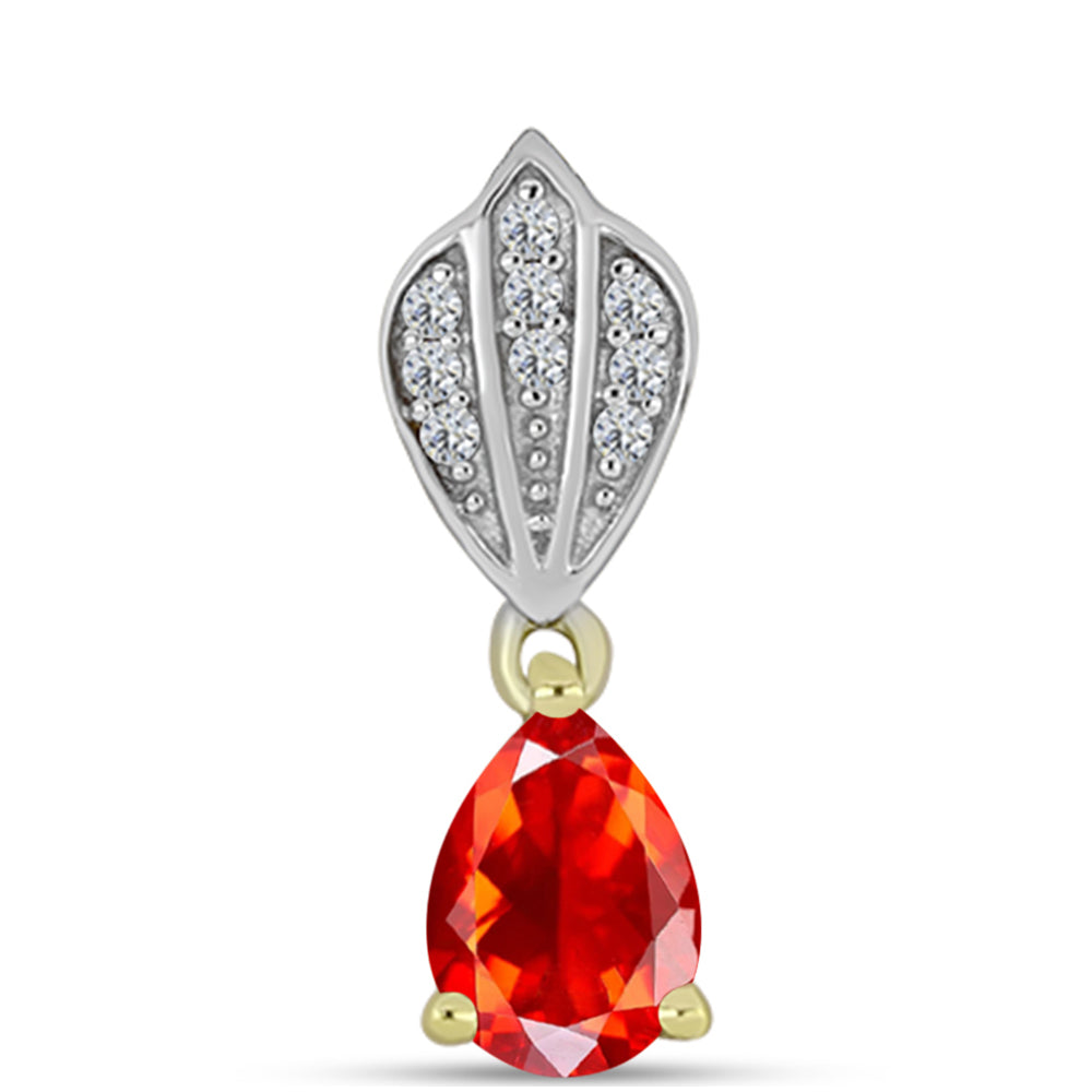 Pandantiv din Argint 925 Placat cu Aur ( 0.87 grame ) cu Opal de Foc Lega Dembi și Topaz Alb 0.48 Carate