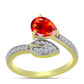 Inel din Argint 925 Placat cu Aur ( 2.55 grame ) cu Opal de Foc Lega Dembi și Topaz Alb 0.98 Carate