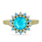 Inel din Argint 925 Placat cu Aur ( 3.25 grame ) cu Jad albastru 2.16 Carate