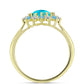Inel din Argint 925 Placat cu Aur ( 3.25 grame ) cu Jad albastru 2.16 Carate