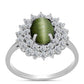 Inel din Argint 925 ( 3.01 grame ) cu Ochi de Pisică Antananarivo și Topaz Alb 3.2 Carate