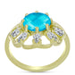 Inel din Argint 925 Placat cu Aur ( 3.56 grame ) cu Jad albastru și Topaz Alb 3.09 Carate