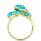 Inel din Argint 925 Placat cu Aur ( 4.45 grame ) cu Jad albastru 4.12 Carate