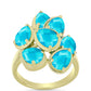 Inel din Argint 925 Placat cu Aur ( 4.45 grame ) cu Jad albastru 4.12 Carate