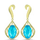 Cercei din Argint 925 Placat cu Aur ( 5.29 grame ) cu Jad albastru 6.69 Carate