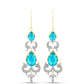 Cercei din Argint 925 Placat cu Aur ( 6.23 grame ) cu Jad albastru și Topaz Alb 6.9 Carate