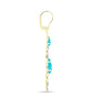 Cercei din Argint 925 Placat cu Aur ( 6.23 grame ) cu Jad albastru și Topaz Alb 6.9 Carate