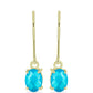 Cercei din Argint 925 Placat cu Aur ( 1.36 grame ) cu Jad albastru 1.34 Carate