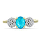 Inel din Argint 925 Placat cu Aur ( 2.08 grame ) cu Jad albastru și Topaz Alb 1.18 Carate