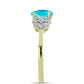 Inel din Argint 925 Placat cu Aur ( 2.08 grame ) cu Jad albastru și Topaz Alb 1.18 Carate