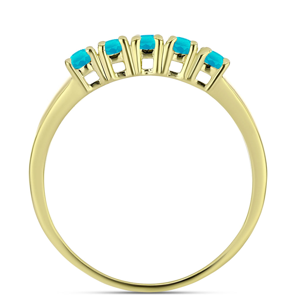 Inel din Argint 925 Placat cu Aur ( 2.11 grame ) cu Jad albastru 1.04 Carate 2 