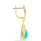 Cercei din Argint 925 Placat cu Aur ( 5.88 grame ) cu Jad albastru 6.31 Carate