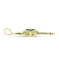 Cruce Pandantiv din Argint 925 Placat cu Aur ( 3.72 grame ) cu Cuarț Hematit Verde Mistic 0.93 Carate