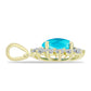 Pandantiv din Argint 925 Placat cu Aur ( 1.5 grame ) cu Jad albastru și Topaz Alb 2.57 Carate