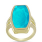 Inel din Argint 925 Placat cu Aur ( 6.4 grame ) cu Jad albastru 14.08 Carate