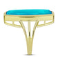 Inel din Argint 925 Placat cu Aur ( 6.4 grame ) cu Jad albastru 14.08 Carate