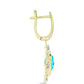 Cercei din Argint 925 Placat cu Aur ( 6.88 grame ) cu Jad albastru și Topaz Alb 6.35 Carate