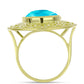 Inel din Argint 925 Placat cu Aur ( 7.26 grame ) cu Jad albastru 9.89 Carate