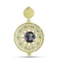 Pandantiv din Argint 925 Placat cu Aur ( 2.98 grame ) cu Cuarț Hematit Verde Mistic și Topaz Alb 1.3 Carate