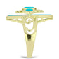 Inel din Argint 925 Placat cu Aur ( 5.69 grame ) cu Jad albastru 3.74 Carate