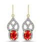 Cercei din Argint 925 Placat cu Aur ( 3.56 grame ) cu Opal de Foc Lega Dembi și Topaz Alb 1.54 Carate