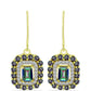 Cercei din Argint 925 Placat cu Aur ( 3.88 grame ) cu Cuarț Hematit Verde Mistic și Topaz Alb 2.5 Carate