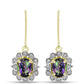 Cercei din Argint 925 Placat cu Aur ( 3.17 grame ) cu Cuarț Hematit Verde Mistic și Topaz Alb 2.49 Carate