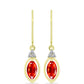 Cercei din Argint 925 Placat cu Aur ( 1.92 grame ) cu Opal de Foc Lega Dembi și Topaz Alb 0.78 Carate
