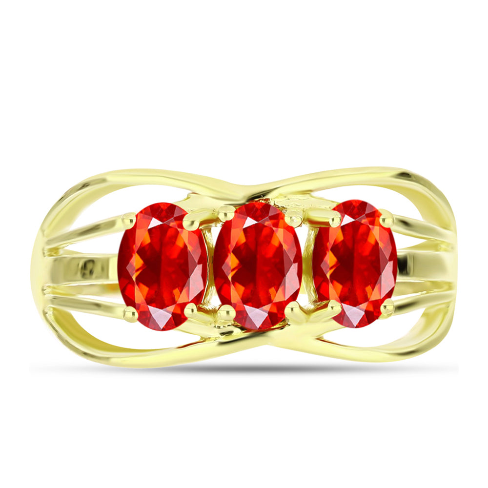 Inel din Argint 925 Placat cu Aur ( 2.89 grame ) cu Opal de Foc Lega Dembi 0.88 Carate 1 