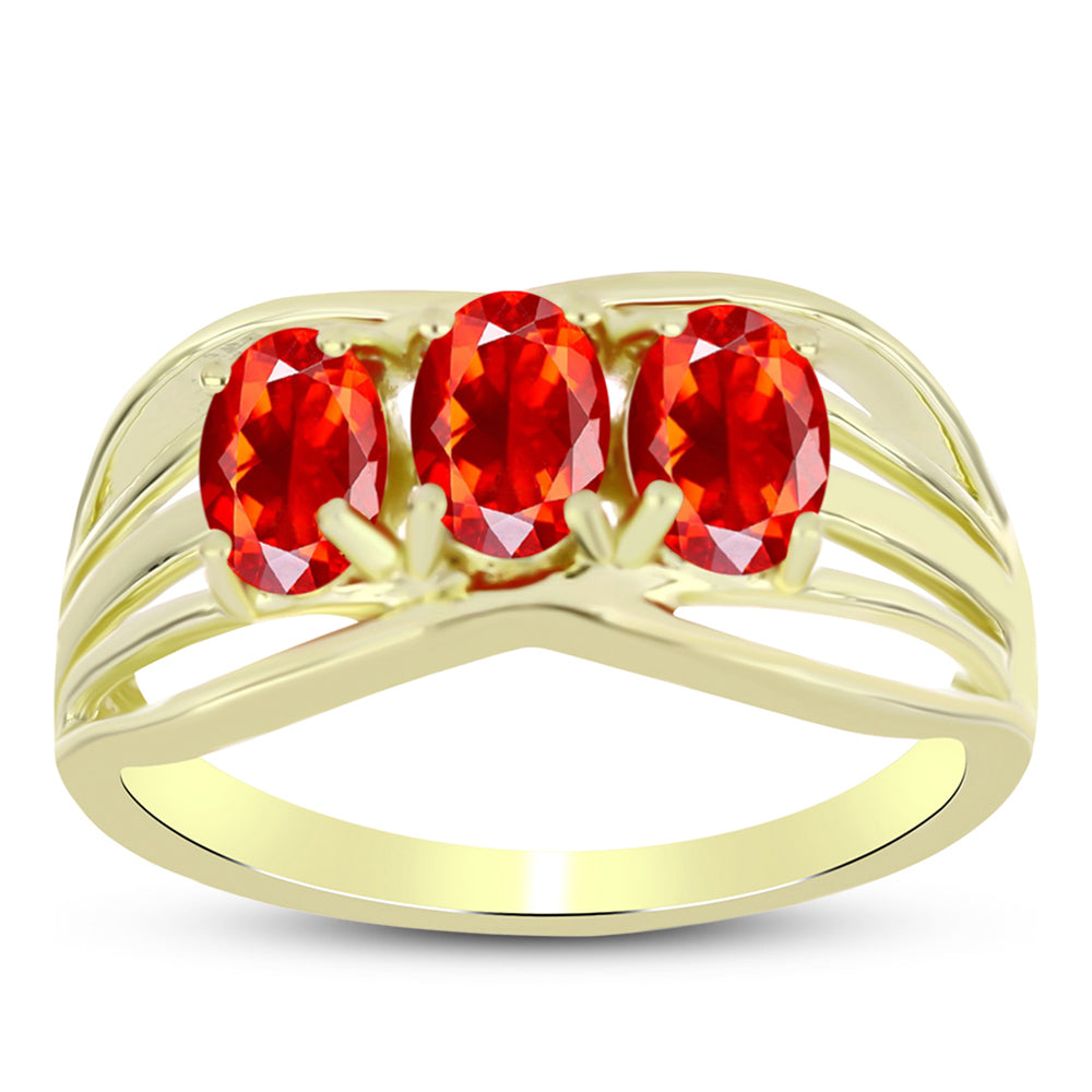 Inel din Argint 925 Placat cu Aur ( 2.89 grame ) cu Opal de Foc Lega Dembi 0.88 Carate