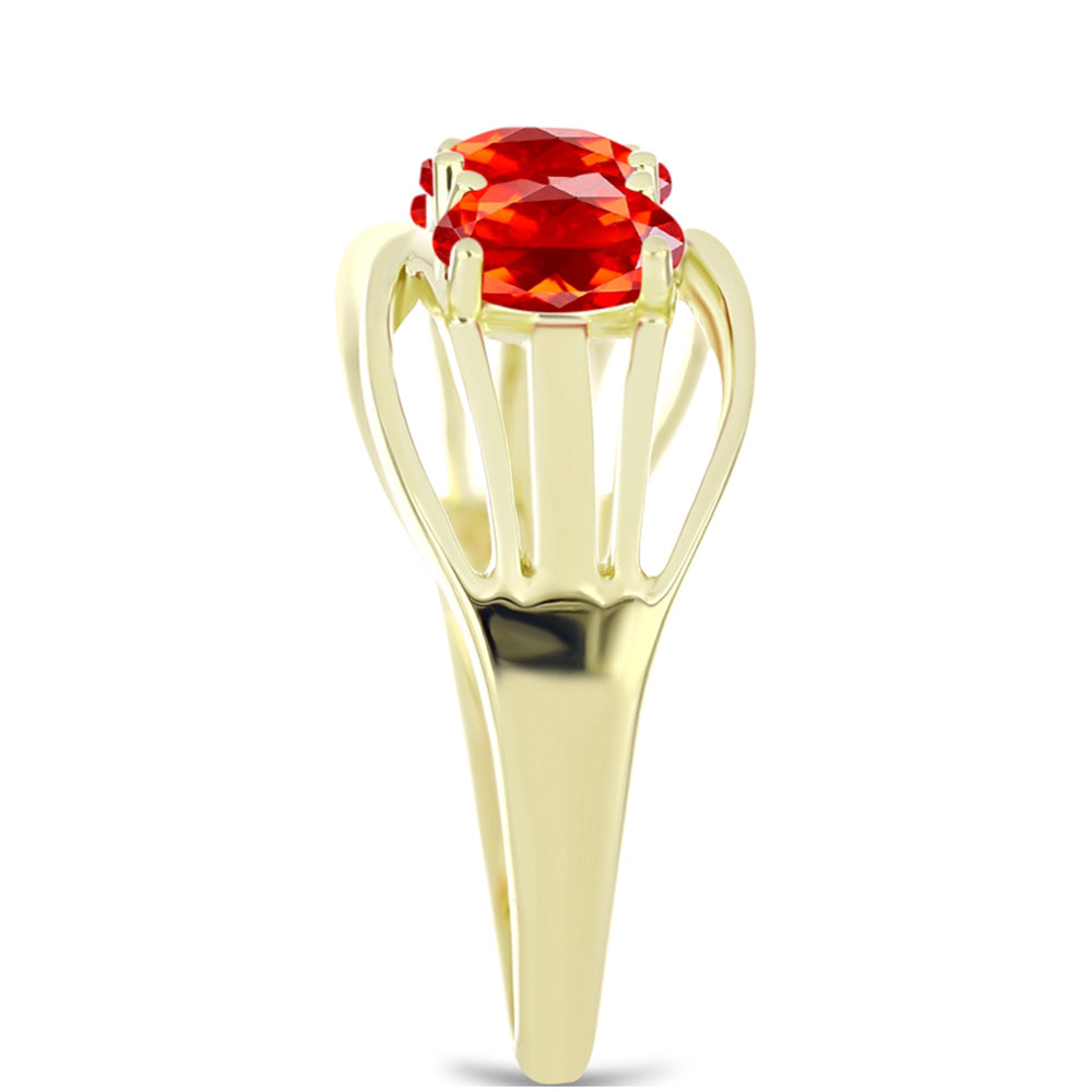 Inel din Argint 925 Placat cu Aur ( 2.89 grame ) cu Opal de Foc Lega Dembi 0.88 Carate