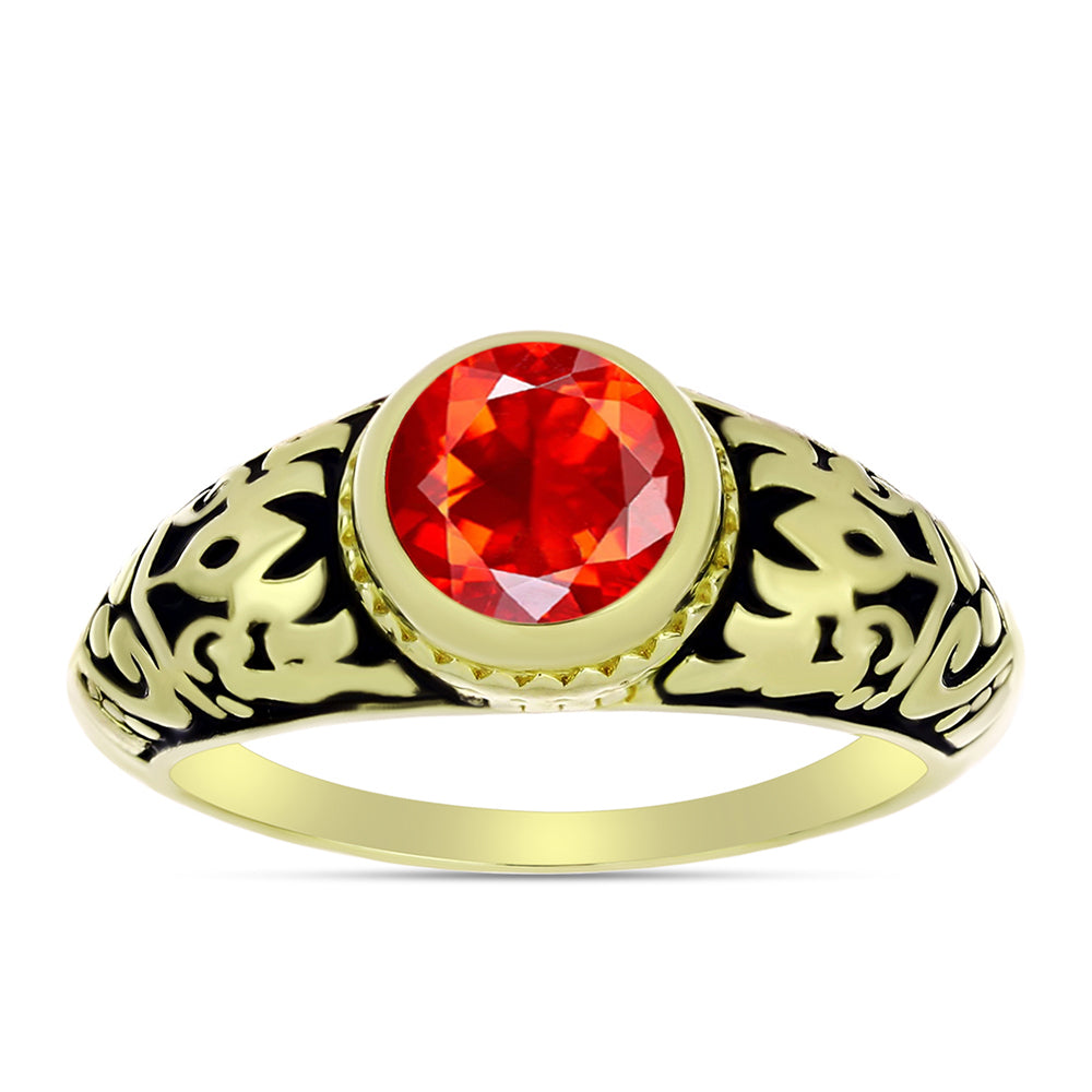 Inel din Argint 925 Placat cu Aur ( 5.08 grame ) cu Opal de Foc Lega Dembi 0.79 Carate