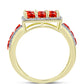 Inel din Argint 925 Placat cu Aur ( 6.74 grame ) cu Opal de Foc Lega Dembi și Topaz Alb 2.2 Carate