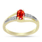 Inel din Argint 925 Placat cu Aur ( 2.2 grame ) cu Opal de Foc Lega Dembi și Topaz Alb 0.39 Carate