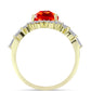 Inel din Argint 925 Placat cu Aur ( 2.8 grame ) cu Opal de Foc Lega Dembi și Zircon Alb 3.17 Carate