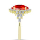 Inel din Argint 925 Placat cu Aur ( 2.8 grame ) cu Opal de Foc Lega Dembi și Zircon Alb 3.17 Carate