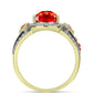 Inel din Argint 925 Placat cu Aur ( 4.81 grame ) cu Opal de Foc Lega Dembi și Topaz Alb 2.2 Carate