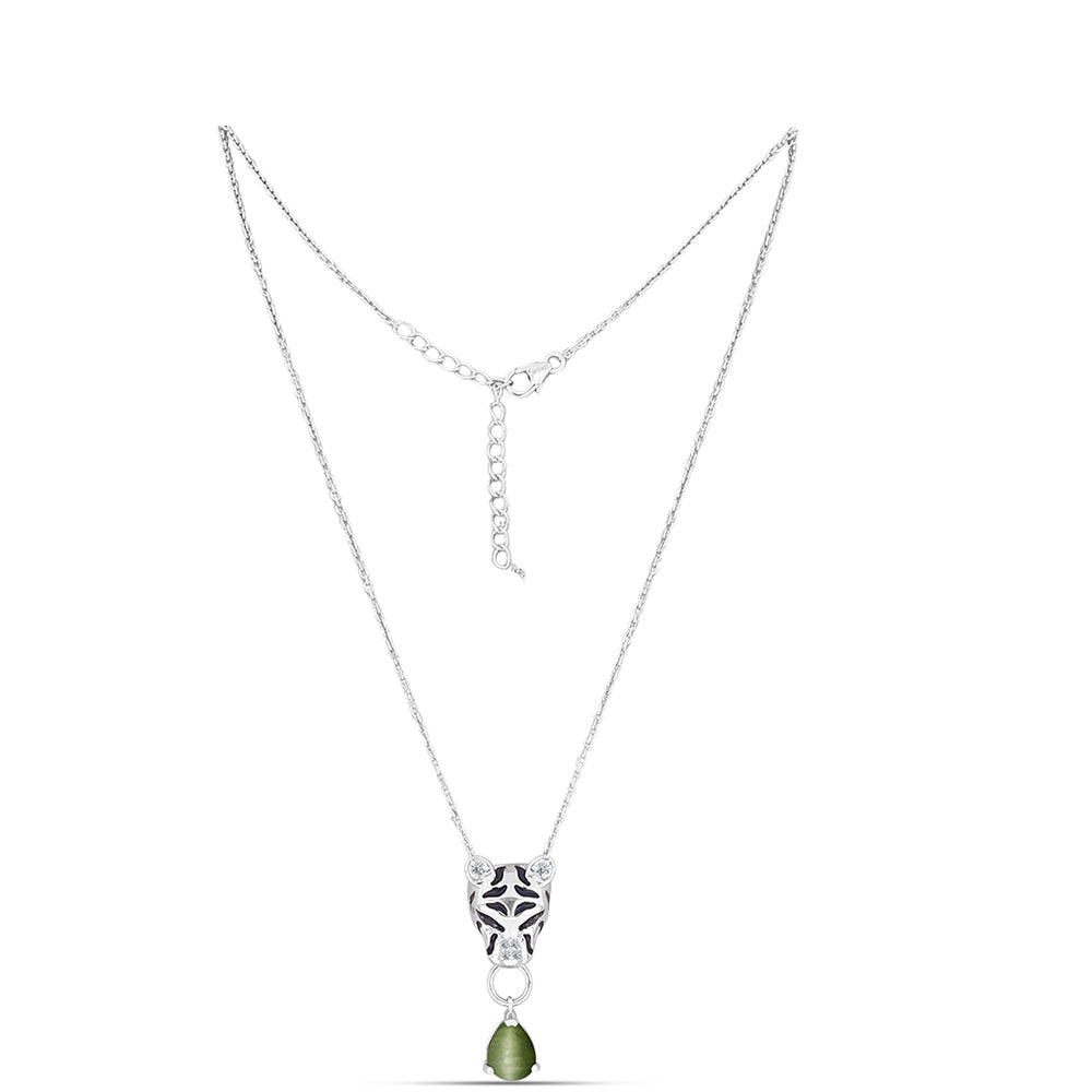 Colier din Argint 925 ( 6.75 grame ) cu Ochi de Pisică Antananarivo și Spinel Negru 2.14 Carate 1 